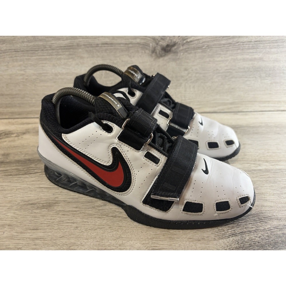 Nike Romaleos 2 Weightlifting Shoes White Red Mens 7.5 Crossfit Rare Athletic